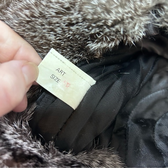 Vintage Real Rabbit Fur‎ Trapper Hat Ushanka Style Size 58 Warm Winter Cap - Picture 8 of 9